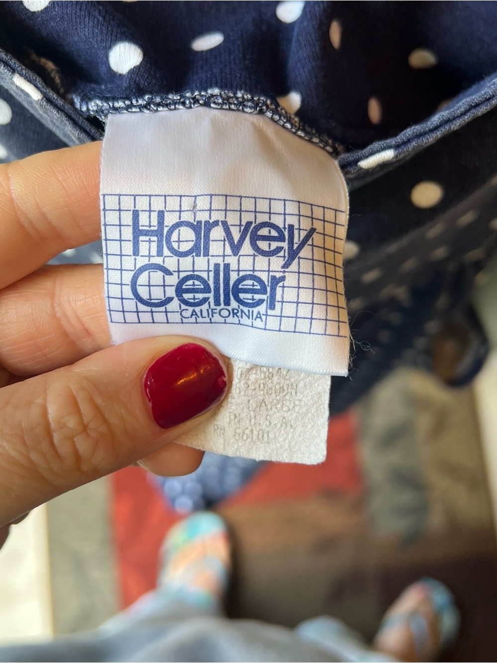 Harvey Celler Navy Polka Dot romper - Picture 3 of 6